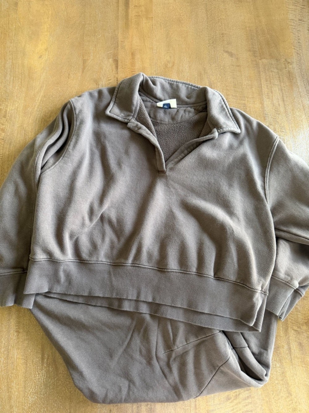 Universal Thread Brown Cropped Quarter-Zip Jumpsuit and Barrel Cropped Sweats